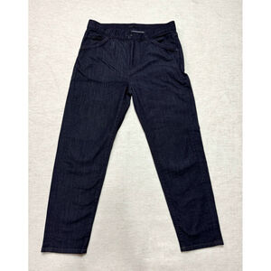 Uniqlo Jeans Women Blue Dark Wash Sz 12 Slim Tapered Middle Rise Denim